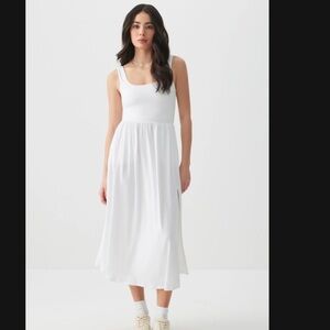 Stretchy tank dress. White. New with tags!